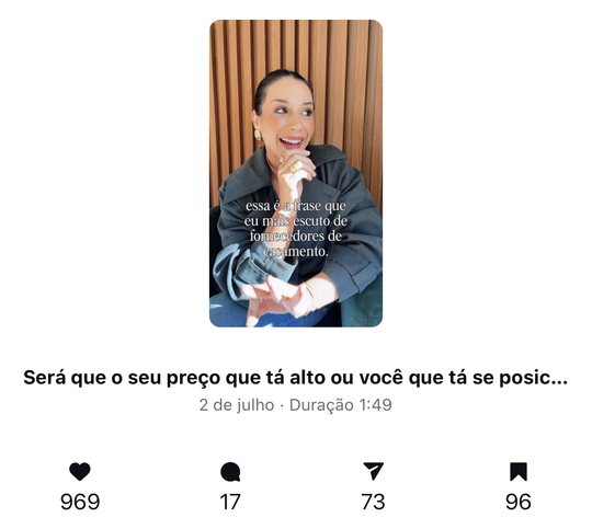 Reels com 969 curtidas